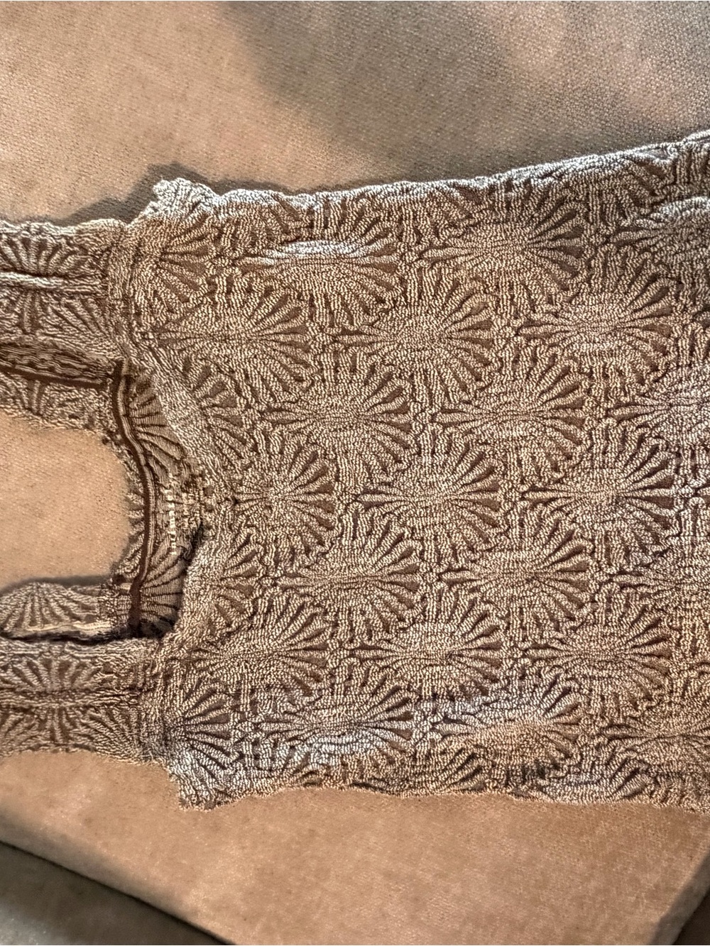 Free People Brown Textured Tank Top